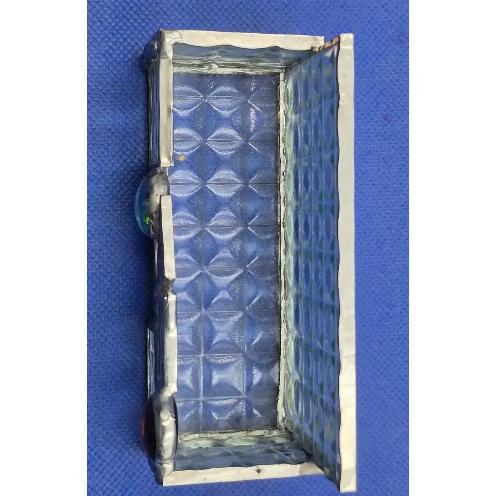 Small Stained Glass Beveled Glass Jewelry Trinket Card Box 4.5x2x3